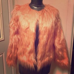 Light pink faux fur jacket NWOT